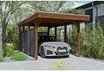 SKAN HOLZ Einzelcarport 'Friesland Hybrid Set 11' Fichtenholz nussbaumfarben...