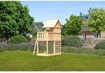 Karibu Kinderspielhaus 'Frieda' naturbelassene nordische Fichte 107 x 291 x 107 cm
