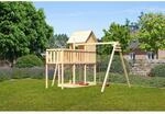 Karibu Kinderspielhaus 'Frieda' naturbelassene nordische Fichte 107 x 291 x 107 cm
