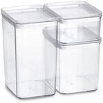 Zeller Vorratsdosen-Set transparent/wei&szlig; 3-teilig