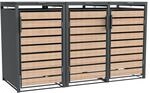 Westmann M&uuml;lltonnenbox 'Lacina' anthrazit/Holzoptik 80 x 200 x 116 cm