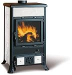La Nordica Kaminofen 'Rossella R1' Majolika Kacheln/Stahl schwarz-wei&szlig; 8,8 kW