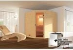 Weka Massivholz-Sauna 'Valida 3 Eck' mit 9 kW K-Ofenset, integrierter Steuerung,