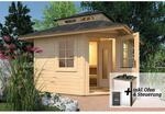 Weka Saunahaus 'Kurikka' mit Sauna Varberg 3 und 7,5 kW OS-Ofenset, Steuerung 298 x