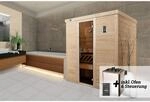 Weka Massivholz-Elementsauna 'Kemi 3' mit 7,5 kW OS-Ofenset, Steuerung, Glast&uuml;r 188