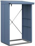 EcoStar Kaminholzregal 'Elegant Typ 1' taubenblau 122,7 x 198 x 102,5 cm