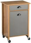 Kesper K&uuml;chenrollwagen mit Abfalleimer braun, grau 50 x 79 x 37 cm