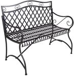 Garden Pleasure Gartenbank 'Porak' 2-Sitzer Stahl schwarz 60 x 97 x 111,5 cm