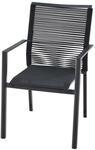 Siena Garden Gartenstuhl 'Bologna' stapelbar Aluminium anthrazit 57 x 65 x 65 cm