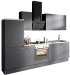 OPTIFIT K&uuml;chenzeile mit E-Ger&auml;ten 'OPTIkoncept Ingvar420' anthrazit matt 270 cm