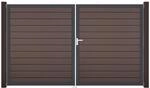 GroJa Doppeltor 'Solid' BPC/Aluminium DIN rechts braun/anthrazit 300 x 180 cm