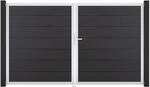 GroJa Doppeltor 'Solid Grande' BPC/Aluminium DIN rechts anthrazitgrau/silber 300 x