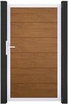 GroJa Einzeltor 'BasicLine' Universal DIN Eichefarben dunkel/silber 100 x 180 cm