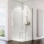 Schulte Duschr&uuml;ckwand 'DecoDesign' Marmoroptik hellgrau, 100 x 255 cm