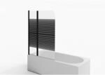 Aurlane Badewannenfaltwand Glas schwarz 2-teilig 100 x 140 cm