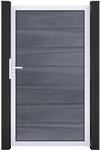 GroJa Einzeltor 'Solid Grande' BPC/Aluminium steingrau/silber 100 x 180 cm