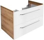 Fackelmann Waschbeckenunterschrank 'Milano' wei&szlig;, braun foliert 80 x 49,5 x 48 cm