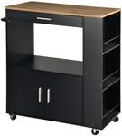 Kesper K&uuml;chenrollwagen schwarz 75 x 88 x 40 cm