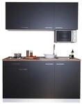 Respekta K&uuml;chenzeile 'Luis' mit E-Ger&auml;ten schwarz/wei&szlig; 150 cm