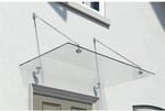 Palram-Canopia Vordach 'Taurus' silbern 90 x 150 cm Sicherheitsglas klar