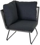 Siena Garden Ecksofa 'Kansas' matt anthrazit/grau 75 x 75 x 75 cm