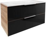 Fackelmann Waschbecken mit Unterschrank 'B.Brillant' braun, anthrazit lackiert 100 x