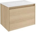 Fackelmann Waschbecken mit Unterschrank 'Compact Line' eichefarben 71 x 51,5 x 46,5