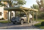 SKAN HOLZ Einzelcarport 'Friesland' Set E gr&uuml;n impr&auml;gniert 320 x 555 cm mit