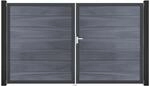 GroJa Doppeltor 'Solid Grande' BPC/Aluminium DIN rechts steingrau/anthrazit 300 x 180