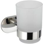 Wenko Zahnputzbecher 'Turbo-Loc Orea Shine' Glas satiniert, mit Halterung