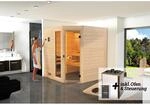 Weka Massivholz-Sauna 'Valida 2 Eck' mit 7,5 kW OS-Ofenset, Steuerung, Glast&uuml;r,