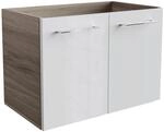 Fackelmann Waschbeckenunterschrank 'Lima' braun, wei&szlig; gl&auml;nzend 60 x 42 x 35 cm