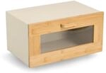 Zeller Brotkasten mit Klappe Metall/Bambus beige 36 x 19,5 x 23,3 cm