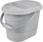 Keeeper Bio-Kompostbeh&auml;lter 'Elsa' mit Deckel oval eco stone grey 37 x 27,5 cm...