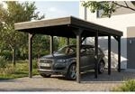 SKAN HOLZ Einzelcarport 'Friesland' anthrazit 320 x 555 cm mit Stahl-Dachplatten