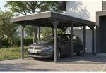 SKAN HOLZ Einzelcarport 'Friesland' schiefergrau 320 x 555 cm mit Stahl-Dachplatten