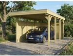 SKAN HOLZ Einzelcarport 'Friesland' Set A gr&uuml;n impr&auml;gniert 320 x 555 cm mit Seiten-