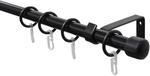 Gardinenstangen-Set 'Cap' Metall schwarz 130 - 240 cm