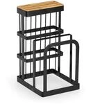 Zeller Messerblock mit Brettchenst&auml;nder Metall/Bambus 12 x 22 x 14 cm