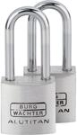 Burg-W&auml;chter Zylinder-Vorh&auml;ngschloss-Set 'Duo 770 20 26 SB' aluminiumfarben 2 cm 2