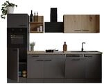 Respekta K&uuml;chenzeile 'Oliver' mit E-Ger&auml;ten eichefarben/grau 280 cm