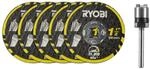 Ryobi Trennscheiben- Starter-Set 'Twist-Look' &Oslash; 38 mm Aufspanndorn, 6-teilig