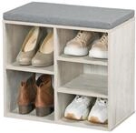 Kesper Schuhschrank wei&szlig; gek&auml;lkt mit Sitzkissen 51,5 x 48 x 29,5 cm