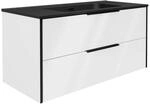 Fackelmann Waschbecken mit Unterschrank 'Flair' wei&szlig;/schwarz 101 x 49,3 x 46,5...