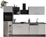 Respekta K&uuml;chenzeile 'Oliver' mit E-Ger&auml;ten wei&szlig;/grau 280 cm