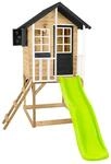 Spielhaus 'Holli 1' naturfarben/schwarz mit Rutsche 270 x 148 x 224 cm