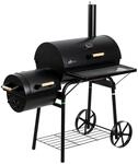 El Fuego Smoker- und Holzkohlegrill 'Dakota' schwarz 122 x 132,5 x 66 cm