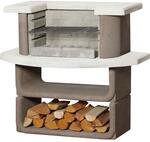 Buschbeck Holzkohlegrill 'Montana ' wei&szlig;/braun 110 x 101 x 65 cm