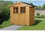 Weka Blockhaus 'Classic' mit Doppelt&uuml;r, eichefarben, Gr&ouml;&szlig;e 1