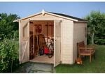 Weka Blockhaus 'Classic' mit Doppelt&uuml;r, naturfarben, Gr&ouml;&szlig;e 2